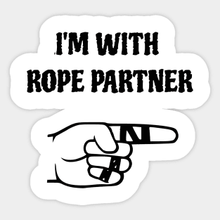 I'm with rope partner (black/left) Sticker